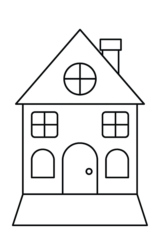 House Of Shapes Coloring Page