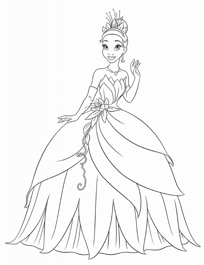 Princess Tiana Coloring Pages For Kids