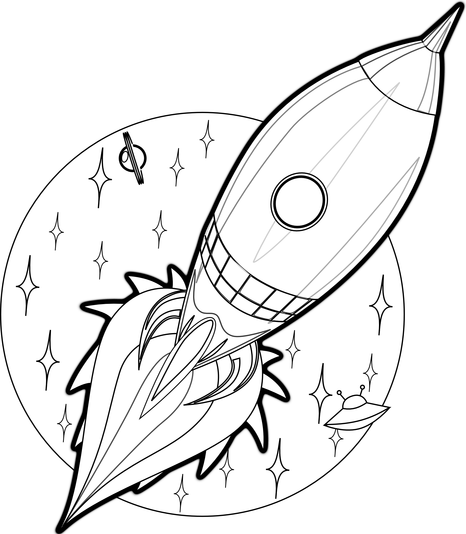 Rocket Ship Printable Template