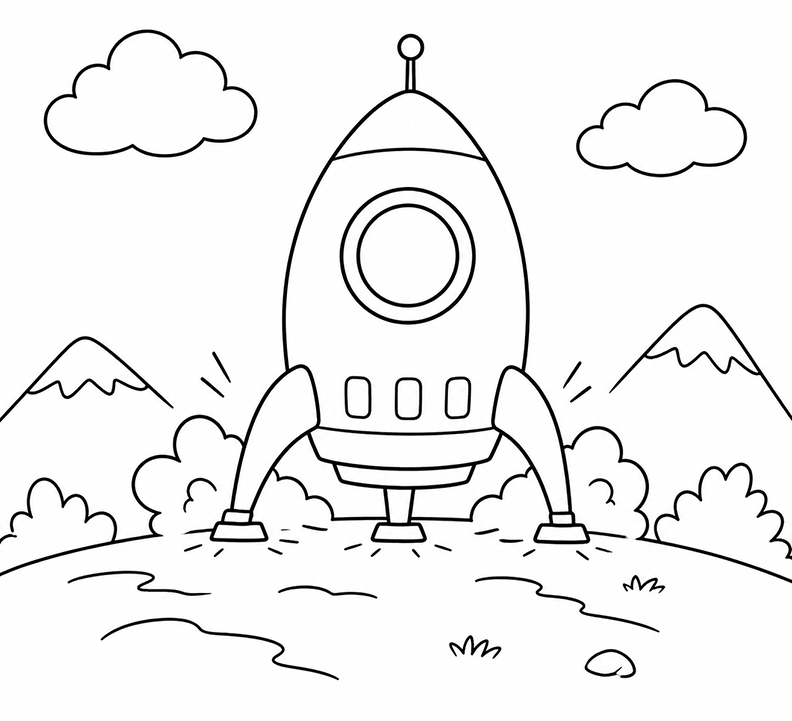 Rocket Ship Coloring Pages