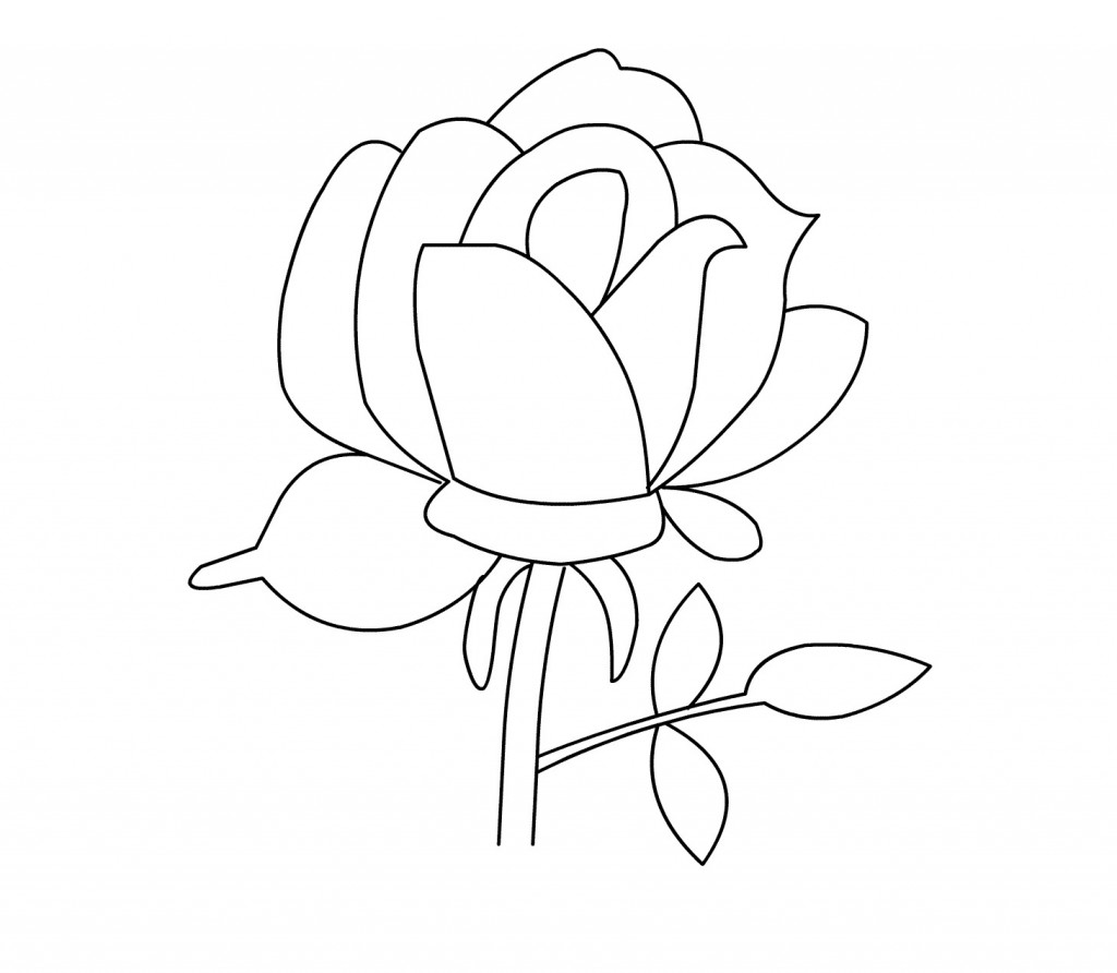 Coloring Page of a Rose