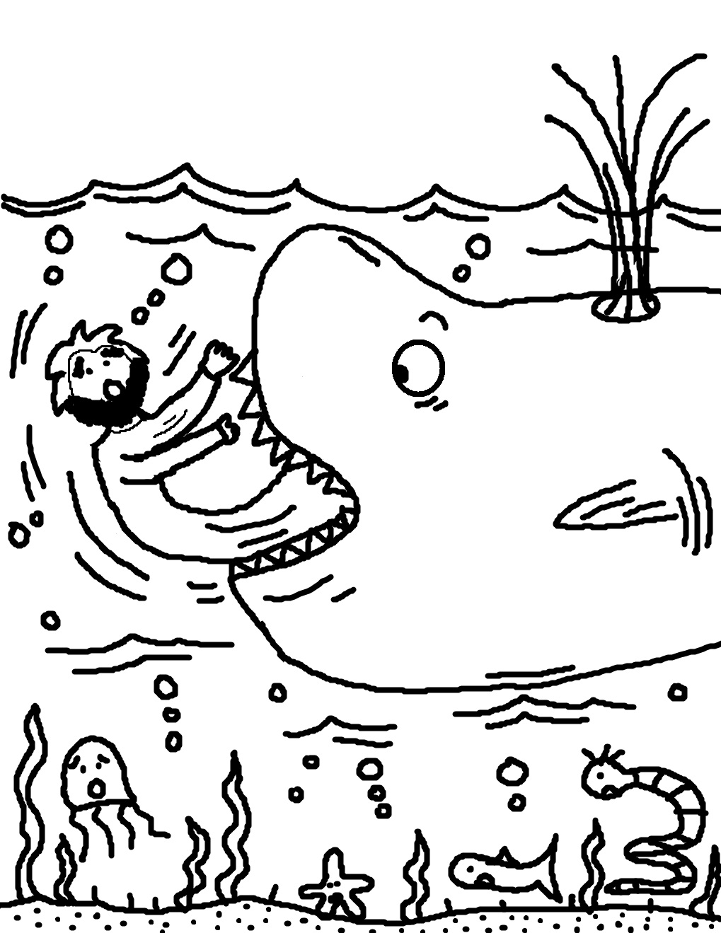 Free Printable Jonah and The Whale Coloring Pages For Kids