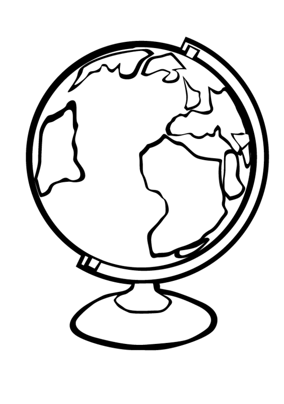 Earth Globe Coloring Page