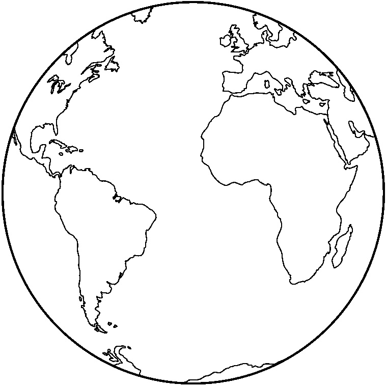 Earth From Space Coloring Page
