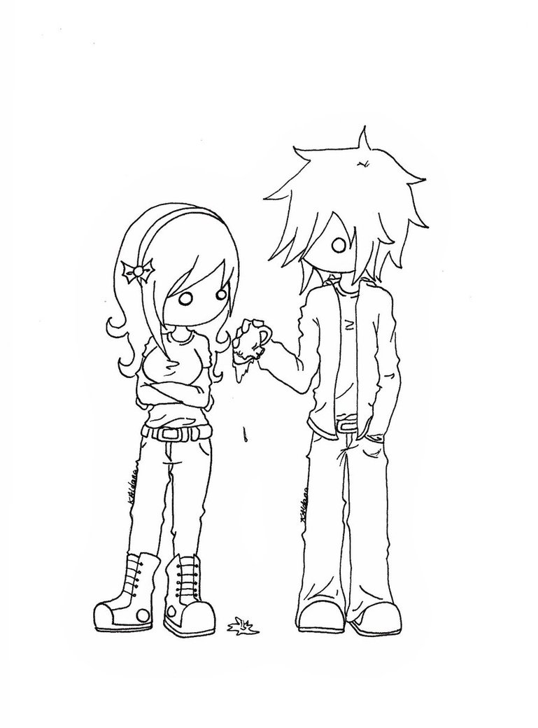 emo coloring give printable anime heart sheets ll cartoon cute couple couples chibi colouring boy disney drawings deviantart bestcoloringpagesforkids drawing