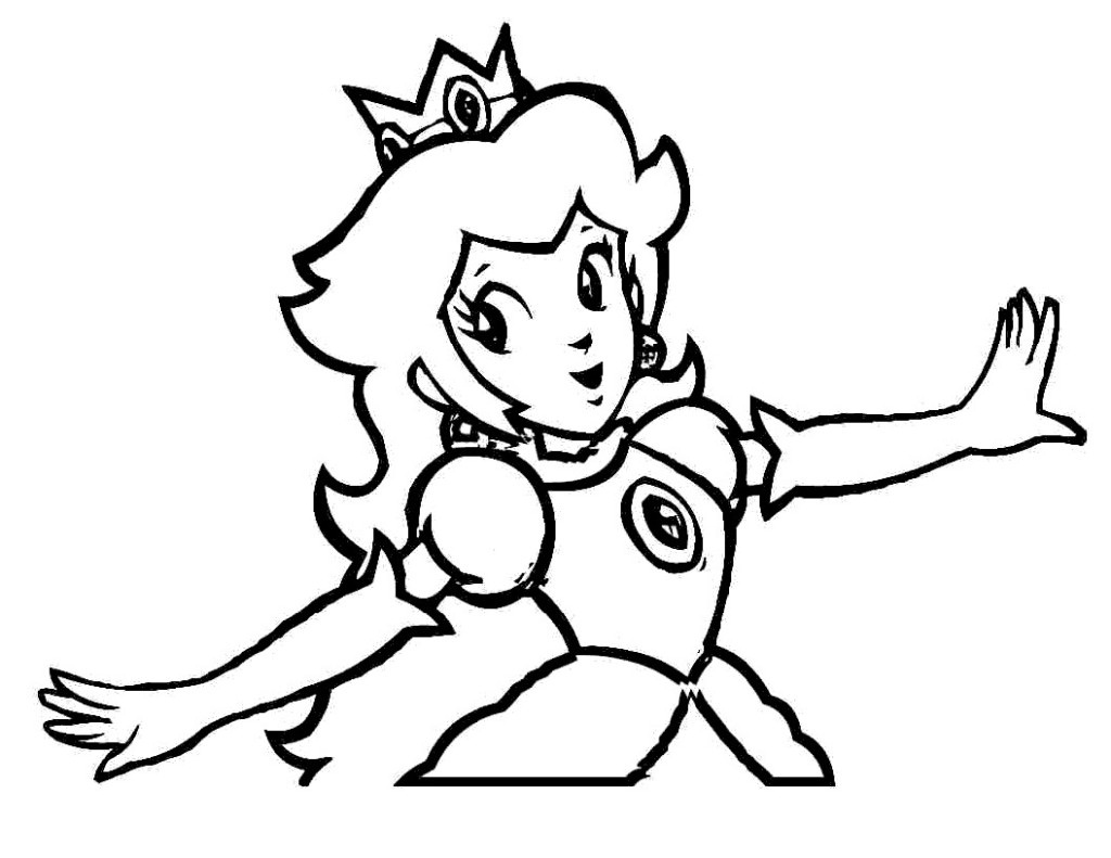 Free Princess Peach Coloring Pages