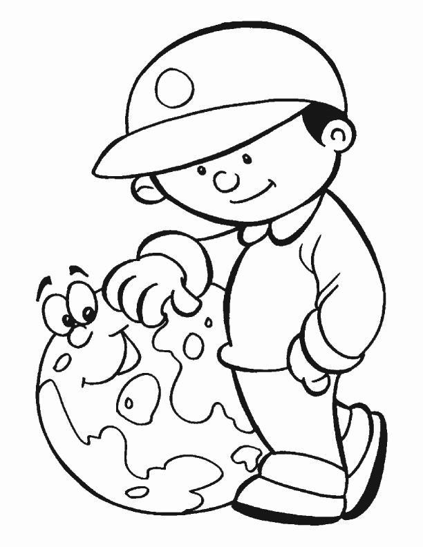 Friendly Earth Coloring Page