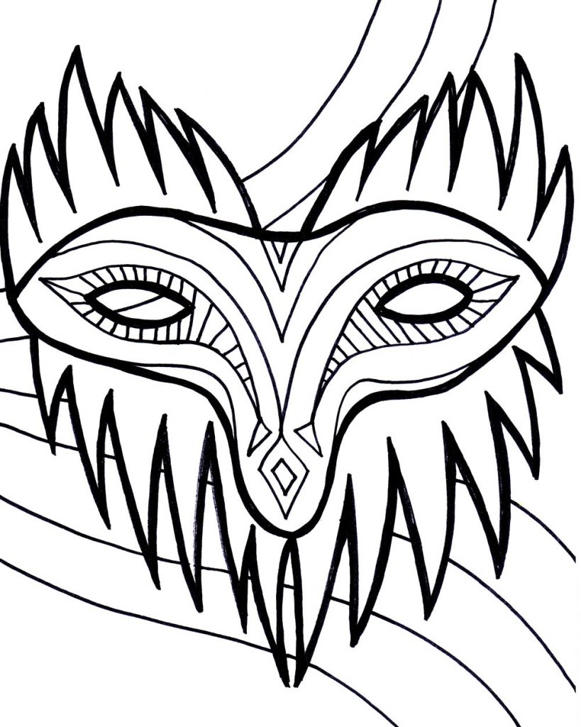 Mardi Gras Mask Coloring Pages