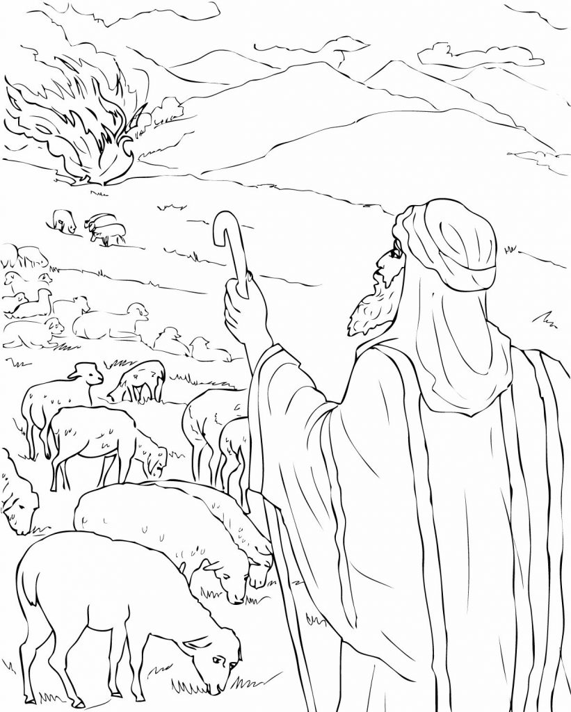 Moses Burning Bush Coloring Page