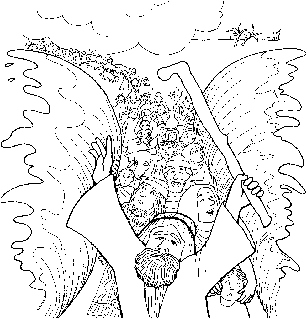 Moses And The Red Sea Coloring Pages For Kids 5