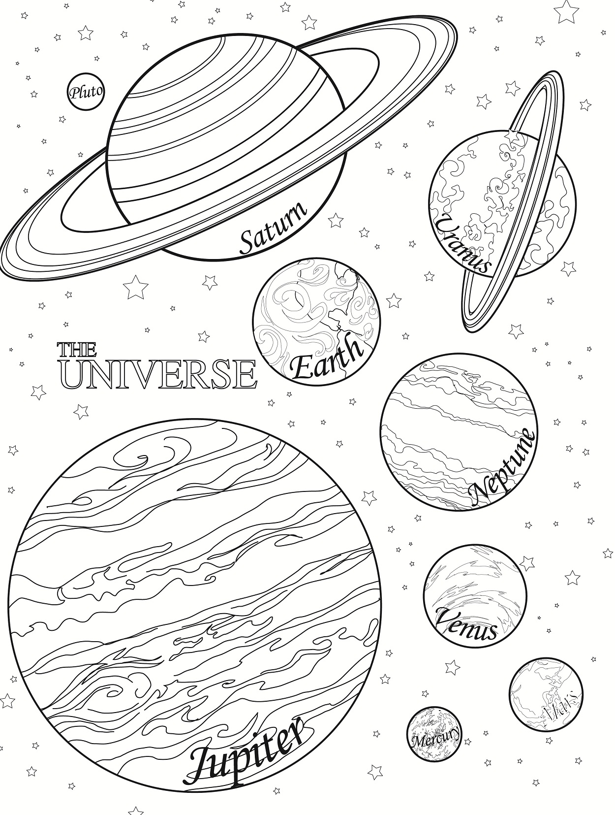 Printable Planets To Color Printable World Holiday