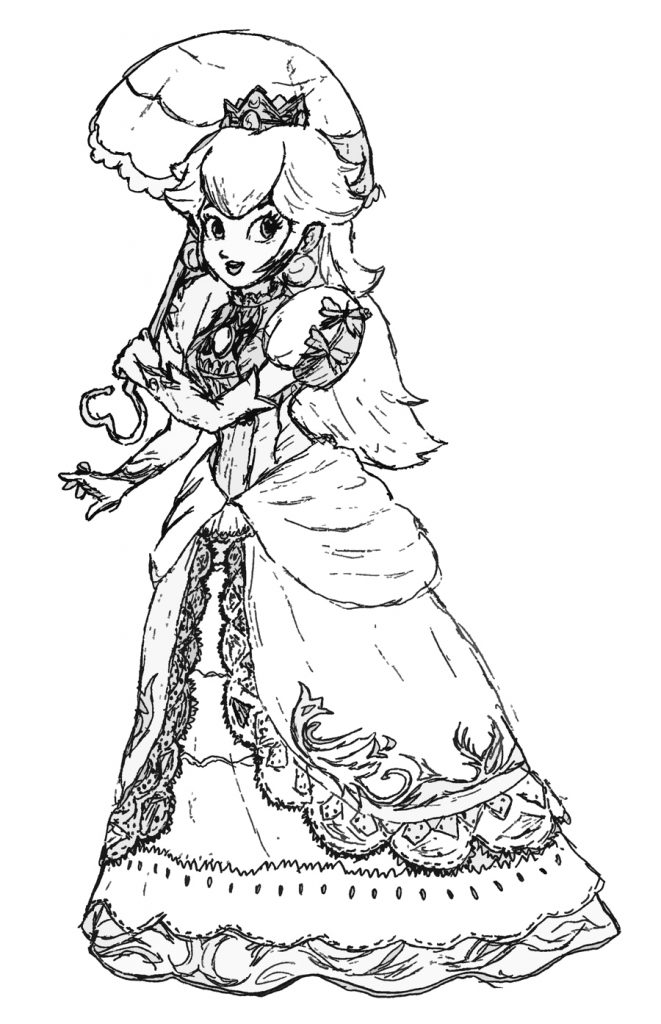 Princess Peach Coloring Page