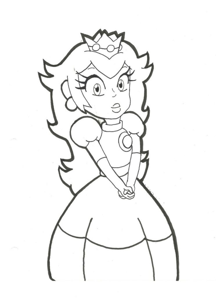 Princess Peach Coloring Pages For Kids