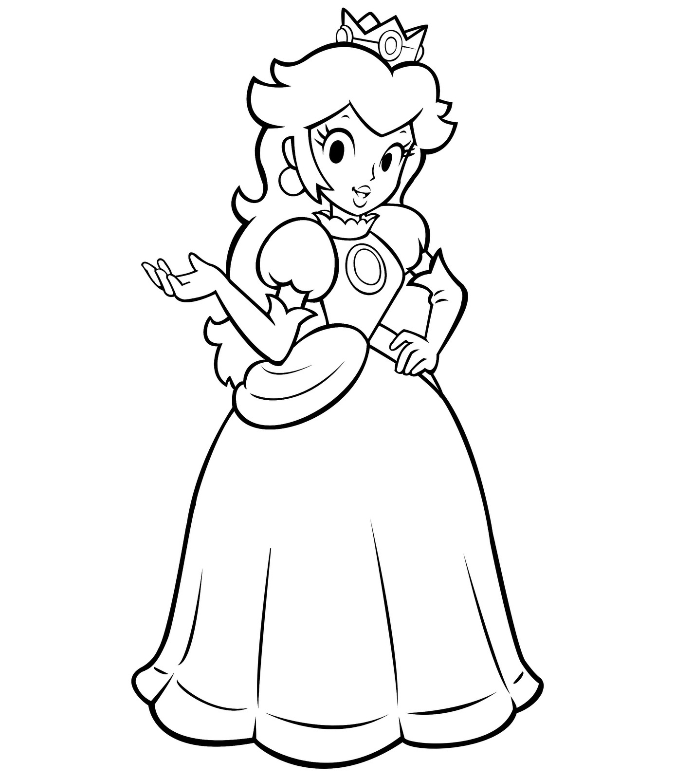 super mario princess peach coloring pages