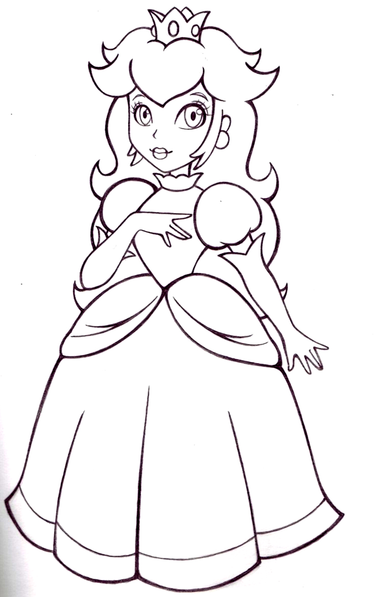 Free Princess Peach Coloring Pages For Kids.