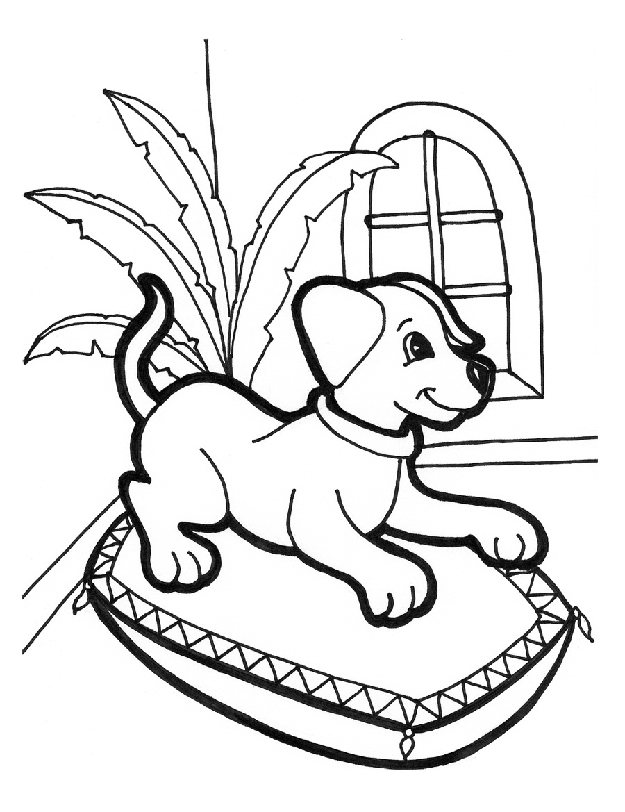 Printable Colouring Pages Puppies