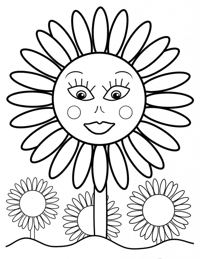 Sunflower Coloring Pages For Kids