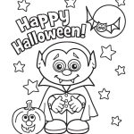 Happy Halloween Vampire Coloring Page