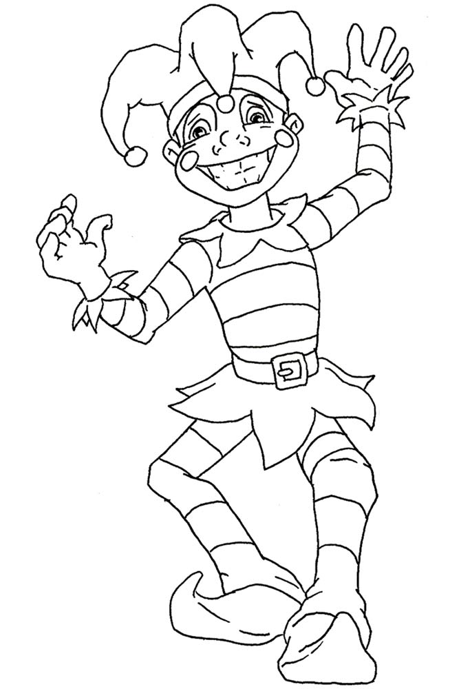 Mardi Gras Jester Coloring Page