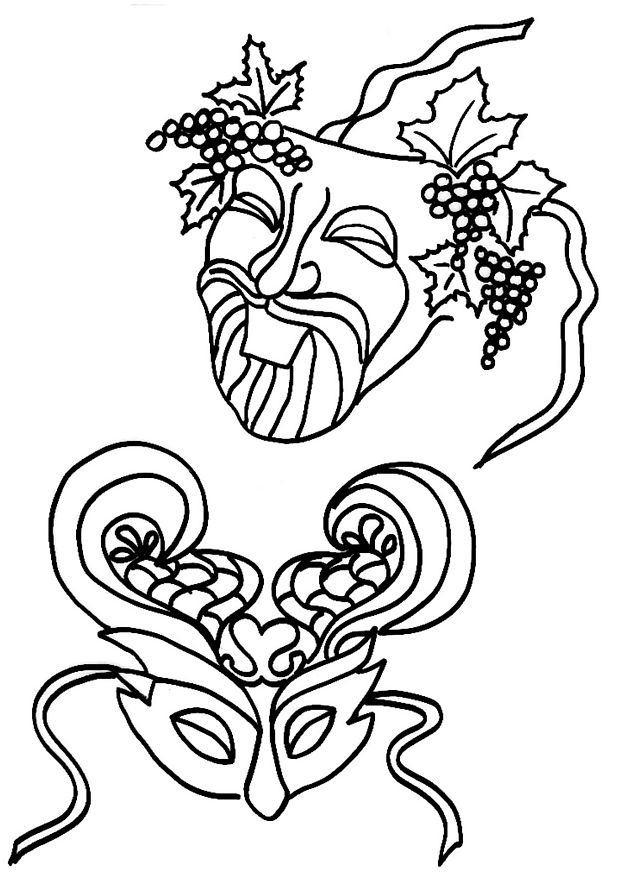 Mardi Gras Masks Coloring Pages