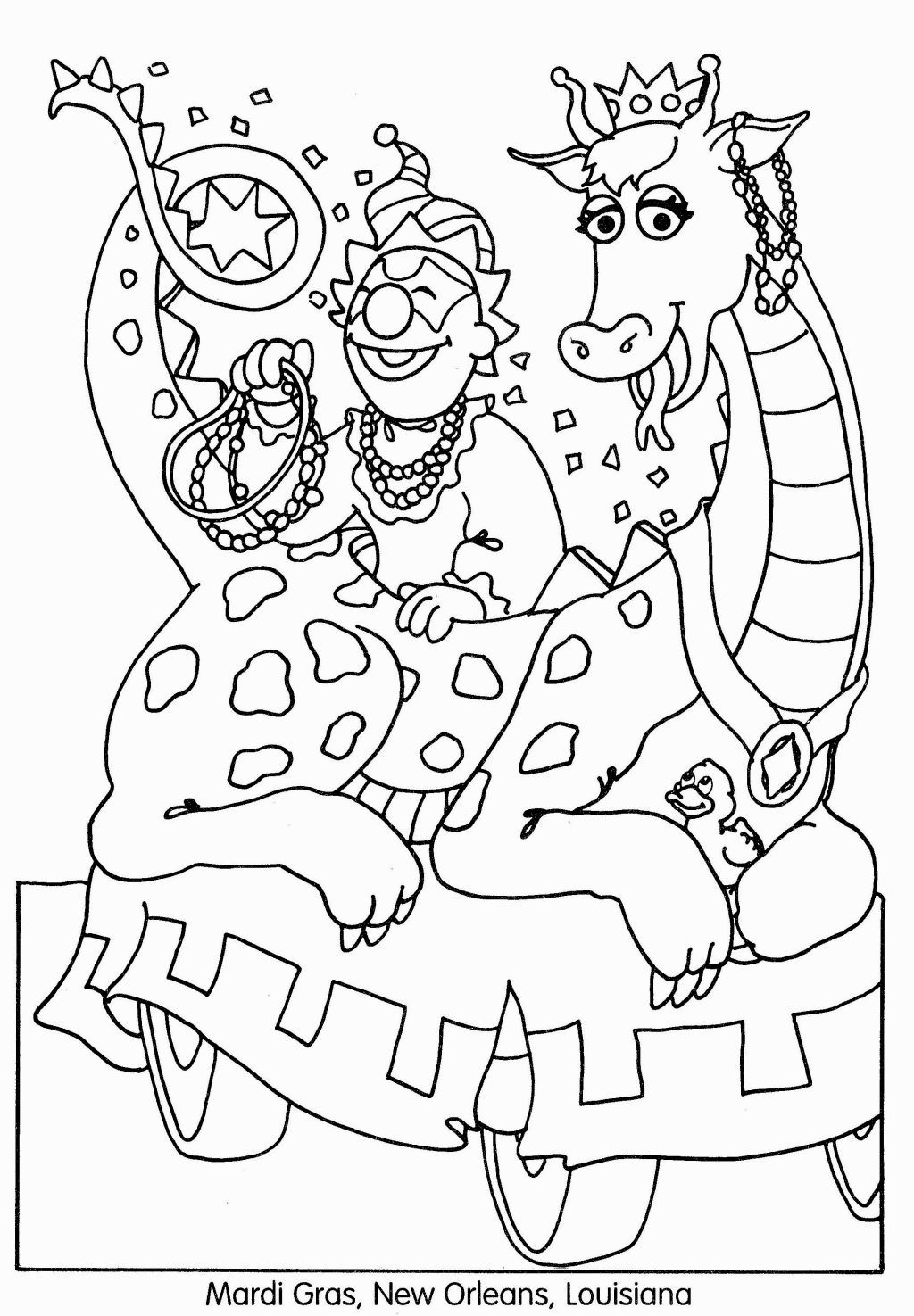 Free Printable Mardi Gras Coloring Pages