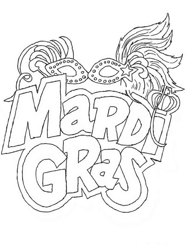 Mardi Gras Printable Coloring Page