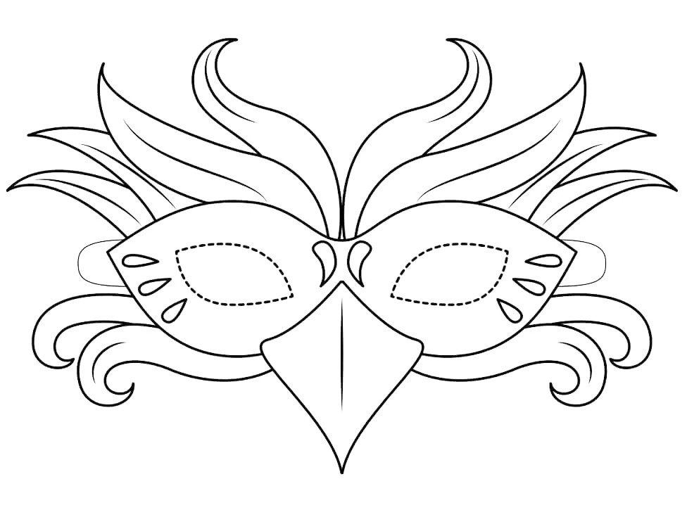 Pretty Mask For Mardi Gras Coloring Page