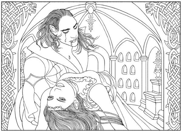 Vampire Coloring Pages for Adults