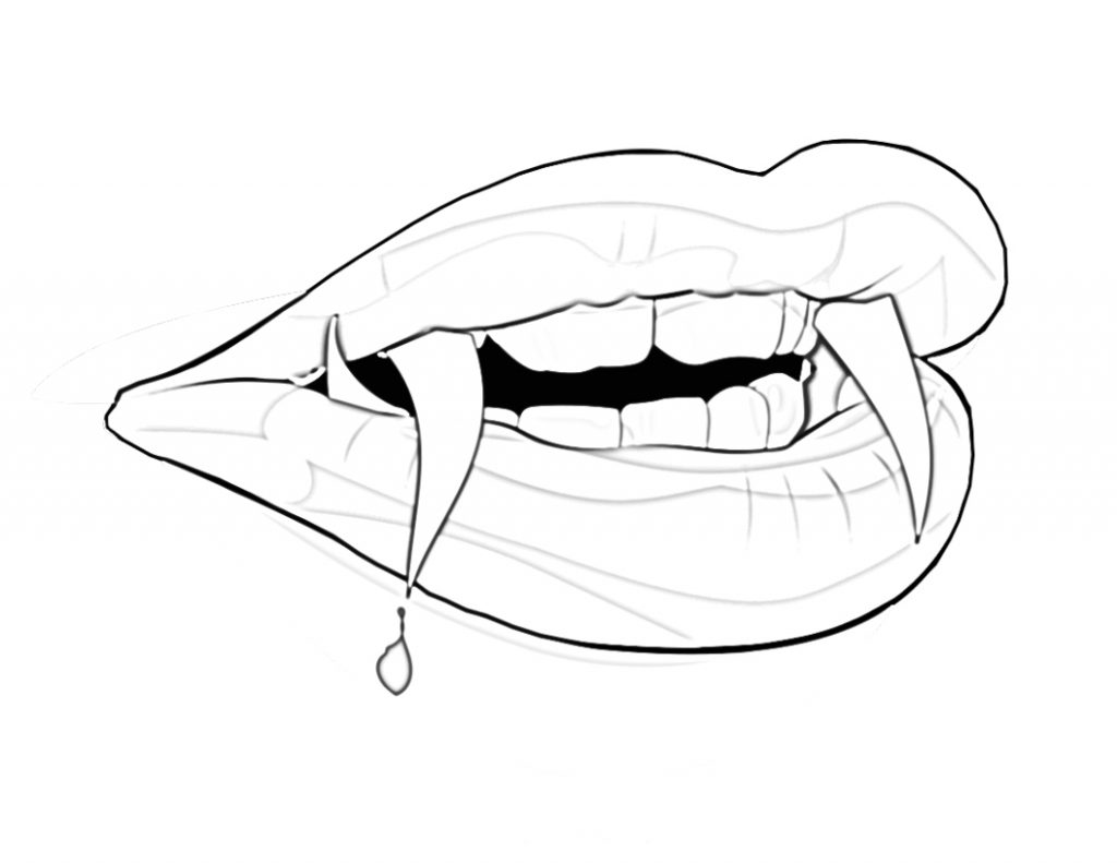 Vampire Teeth Coloring Page