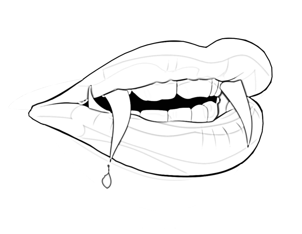 vampire teeth coloring page