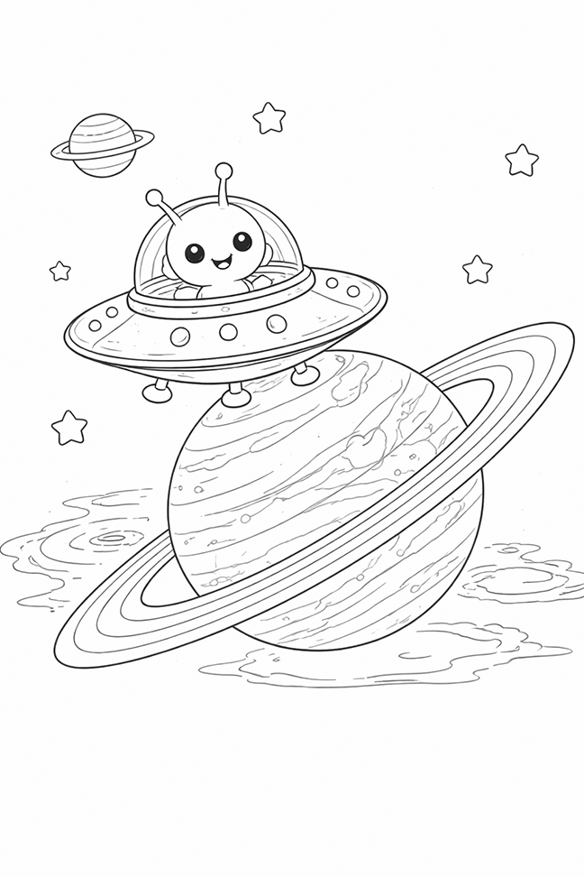 Alien Visiting Saturn