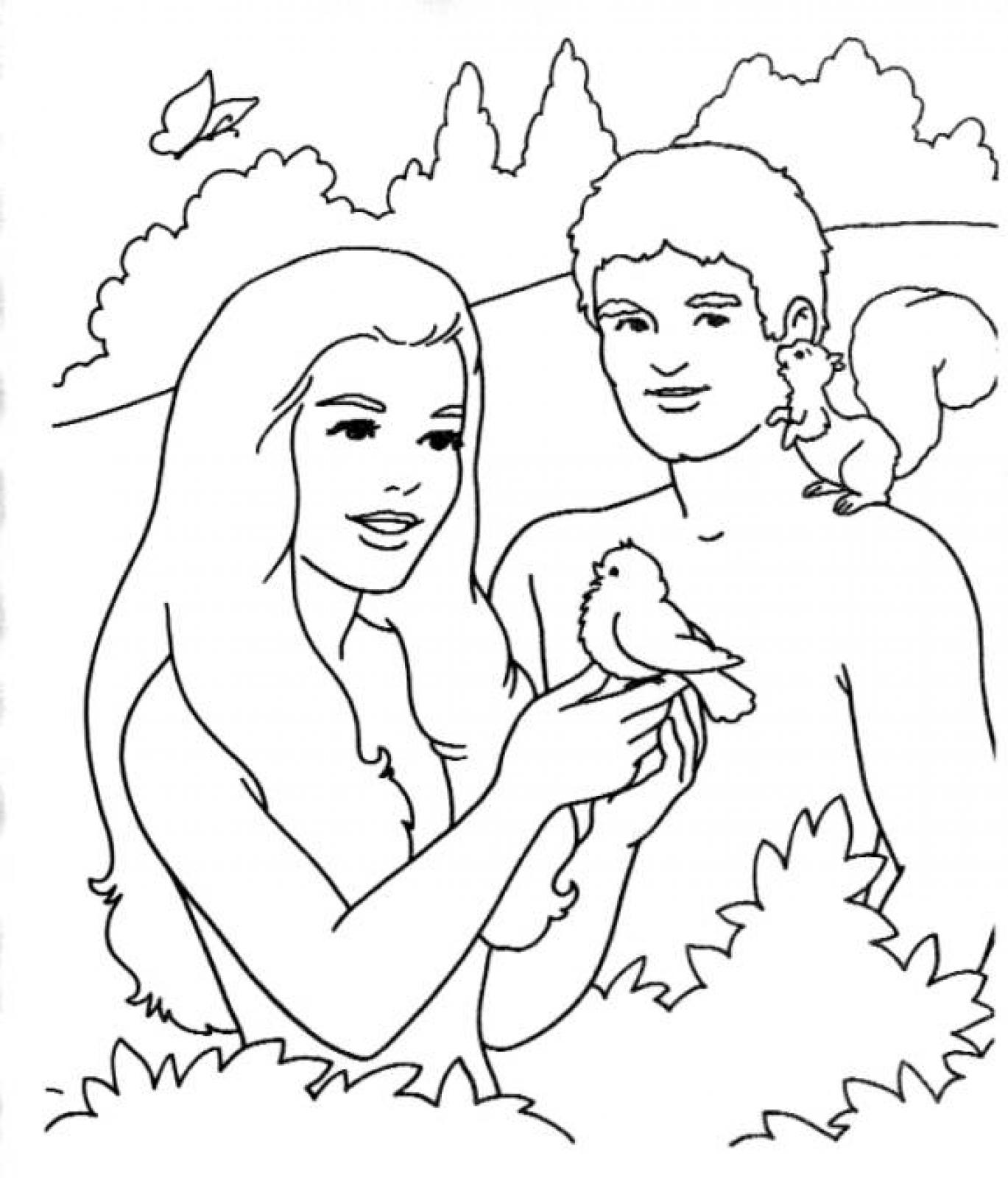 Free Printable Adam and Eve Coloring Pages For Kids - Best Coloring