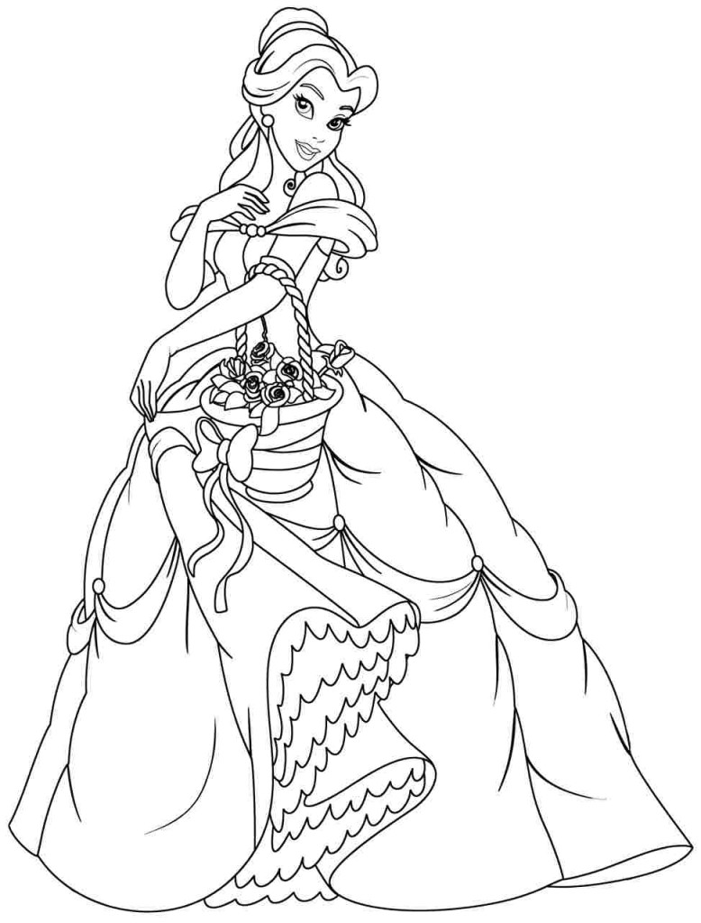 Belle Coloring Pages for Kids