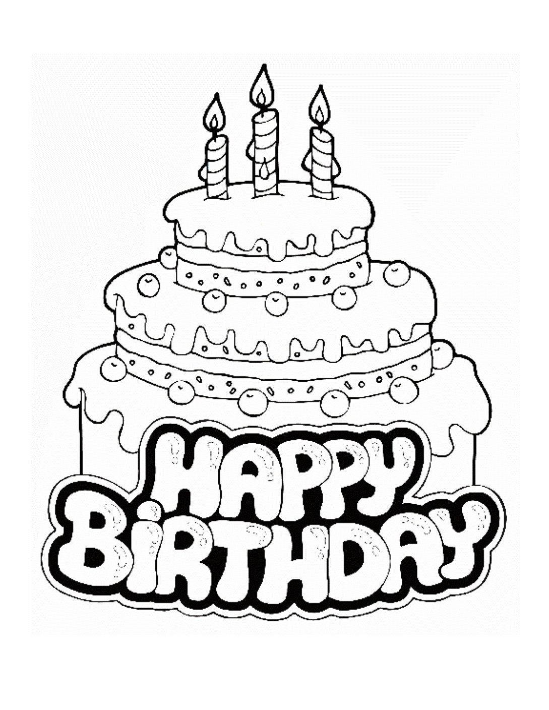 Gambar Free Printable Birthday Cake Coloring Pages Kids Print di ...