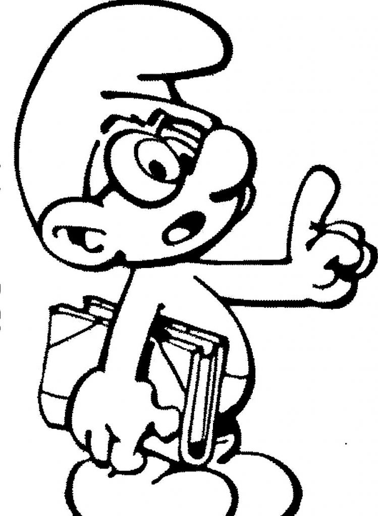 Brainy Smurf Coloring Pages