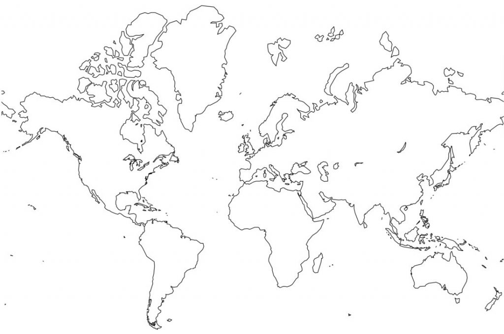 Coloring Page of World Map
