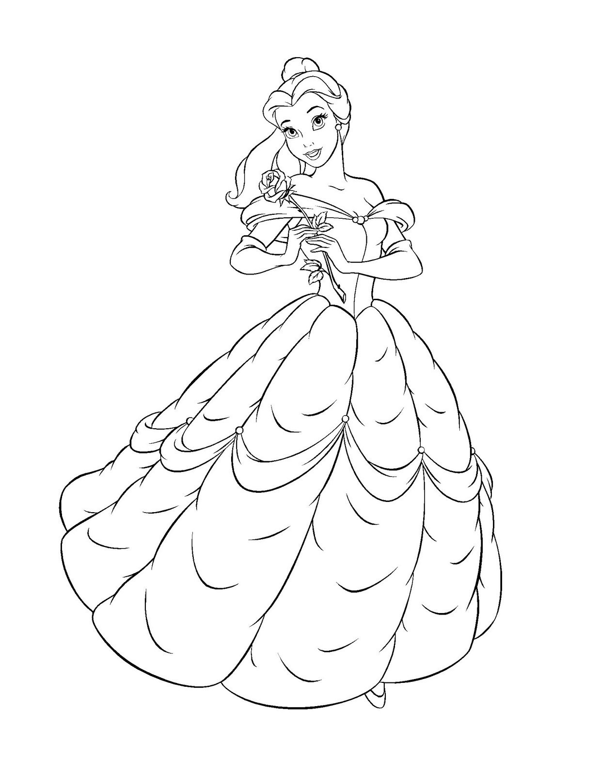 Disney Princess Christmas Printable Coloring Pages Belle Coloring 