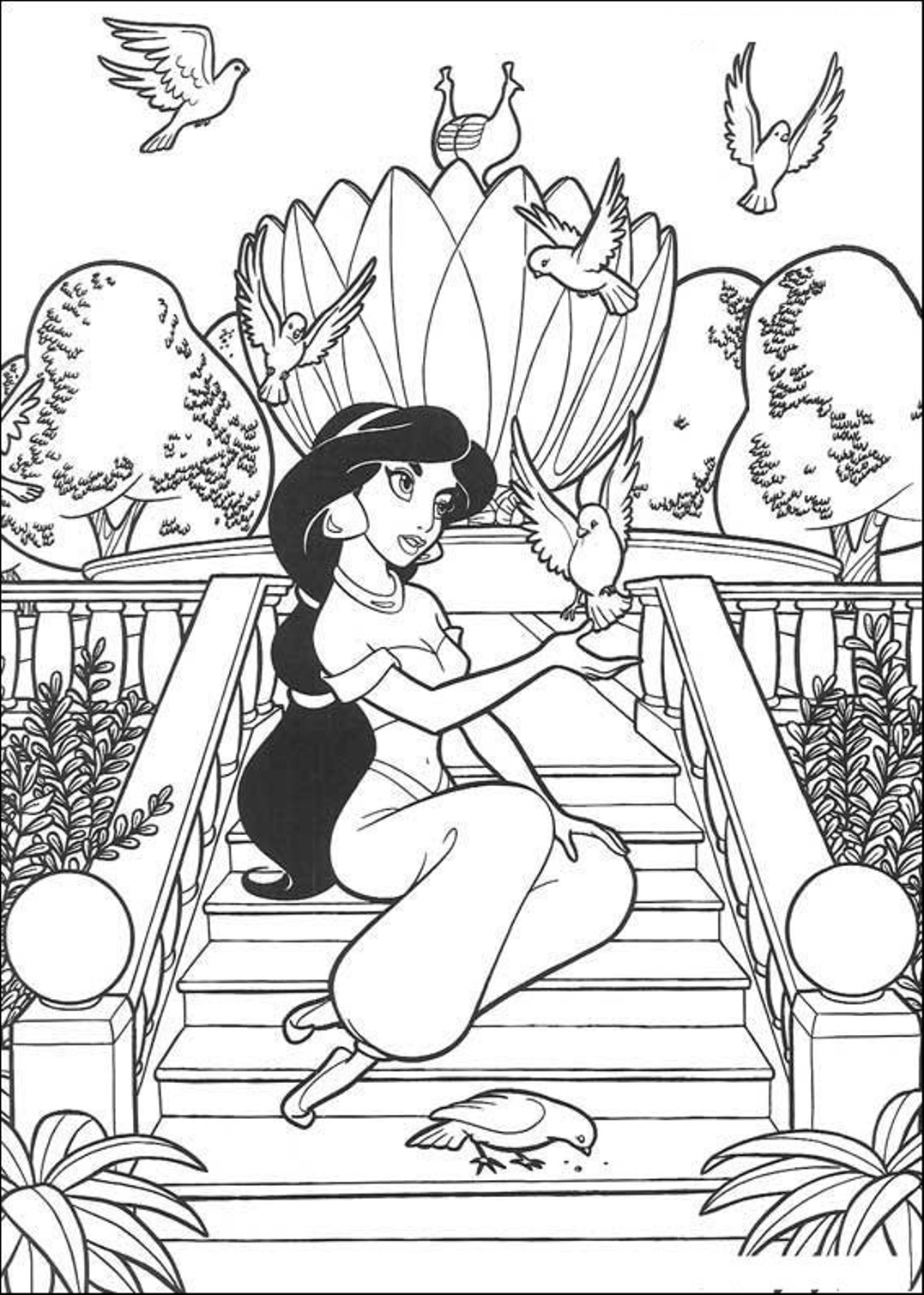 free printable jasmine coloring pages for kids best