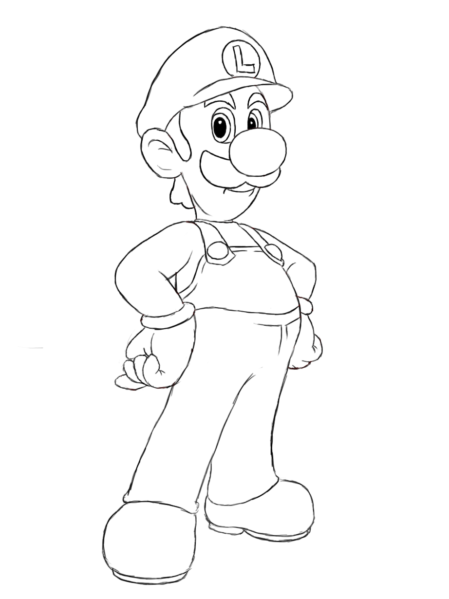 fire luigi coloring pages