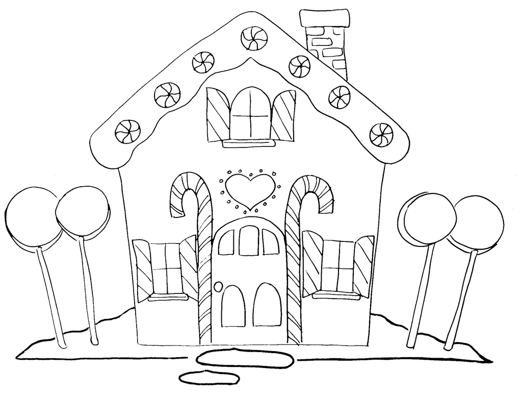 Free Printable Gingerbread House Coloring Pages for Kids