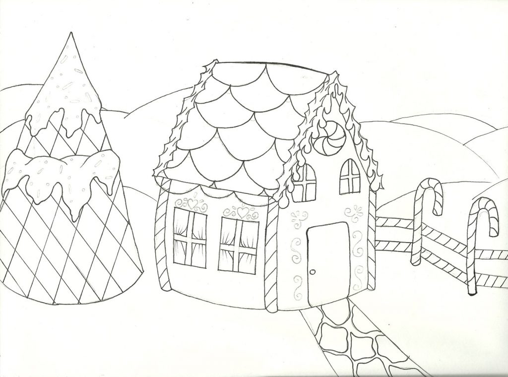 Gingerbread House Coloring Pages Printable