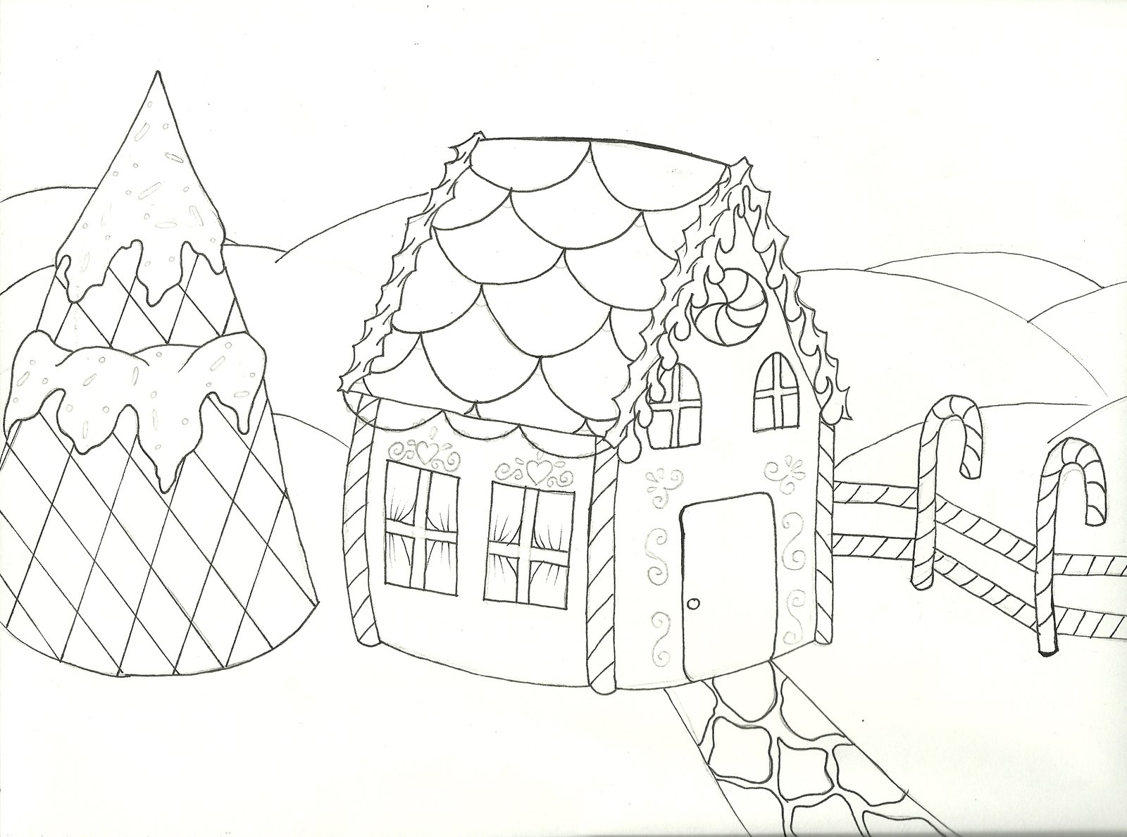 Free Printable Gingerbread House Coloring Pages for Kids