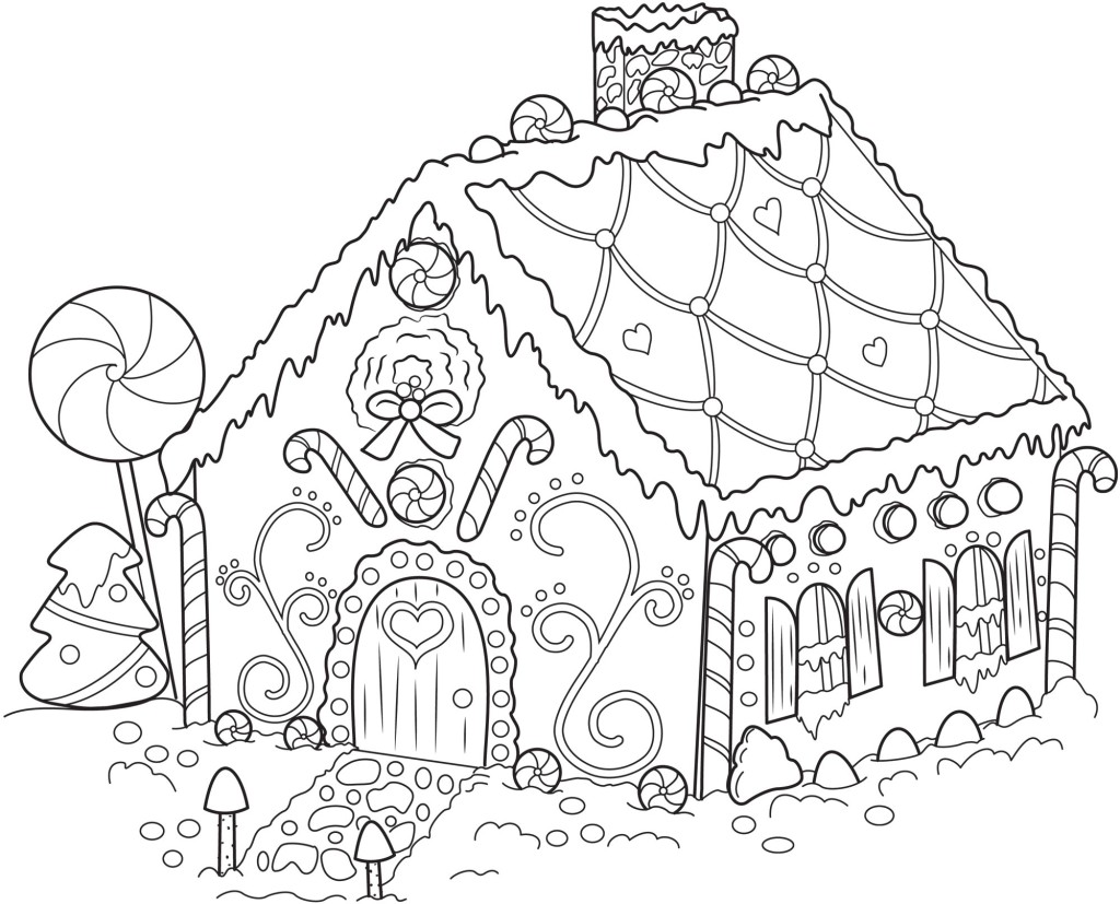 Gingerbread House Coloring Page Free Printable Printable Blog