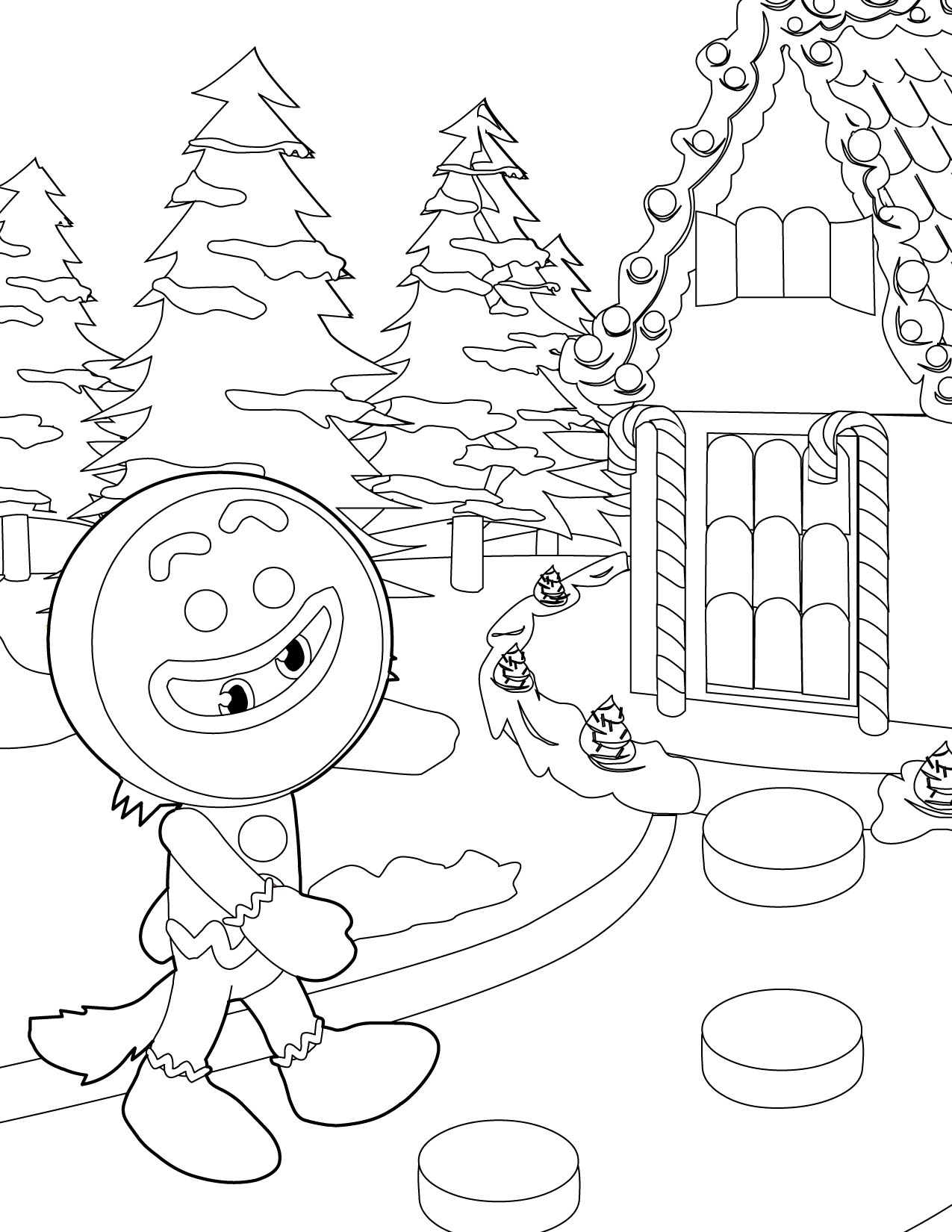 Download Free Printable Gingerbread House Coloring Pages for Kids