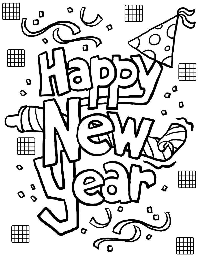 Happy New Year Coloring Pages