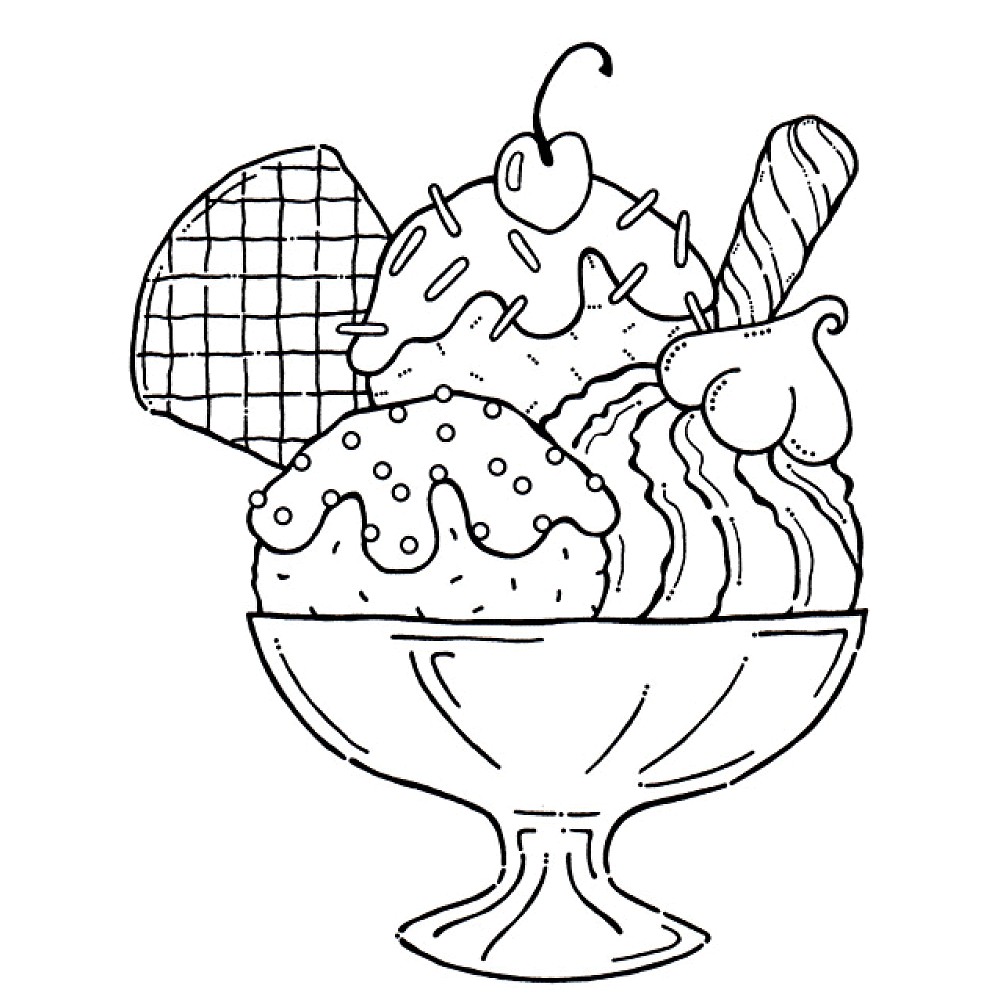 Coloring Pages Ice Cream Sundae 7