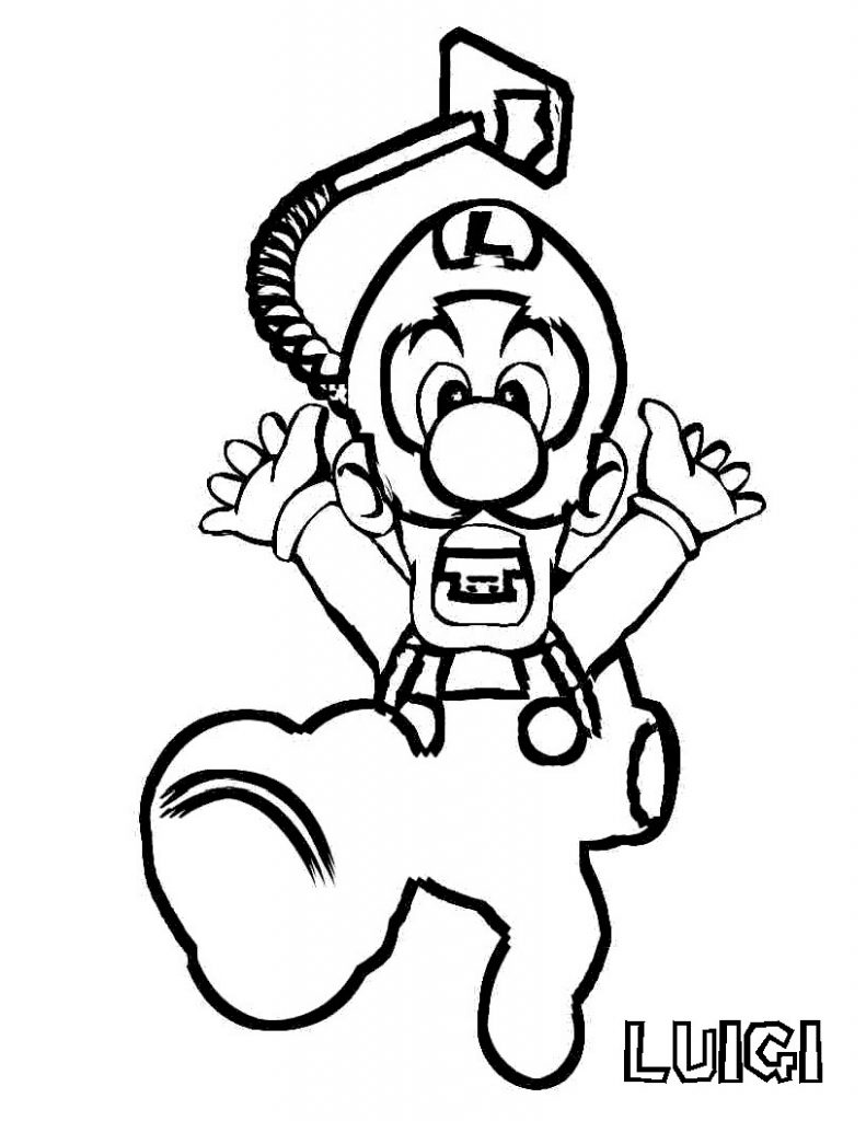 Luigi Coloring Pages for Kids
