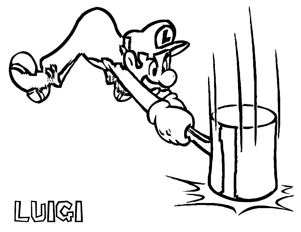 fire luigi coloring pages