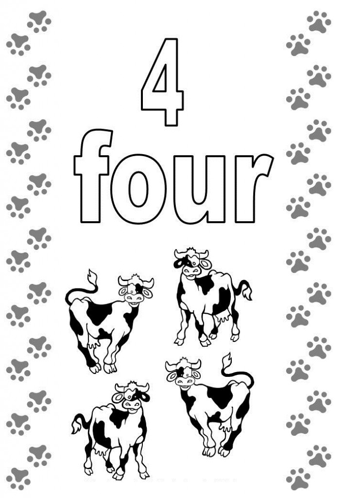 Number 4 Coloring Pages