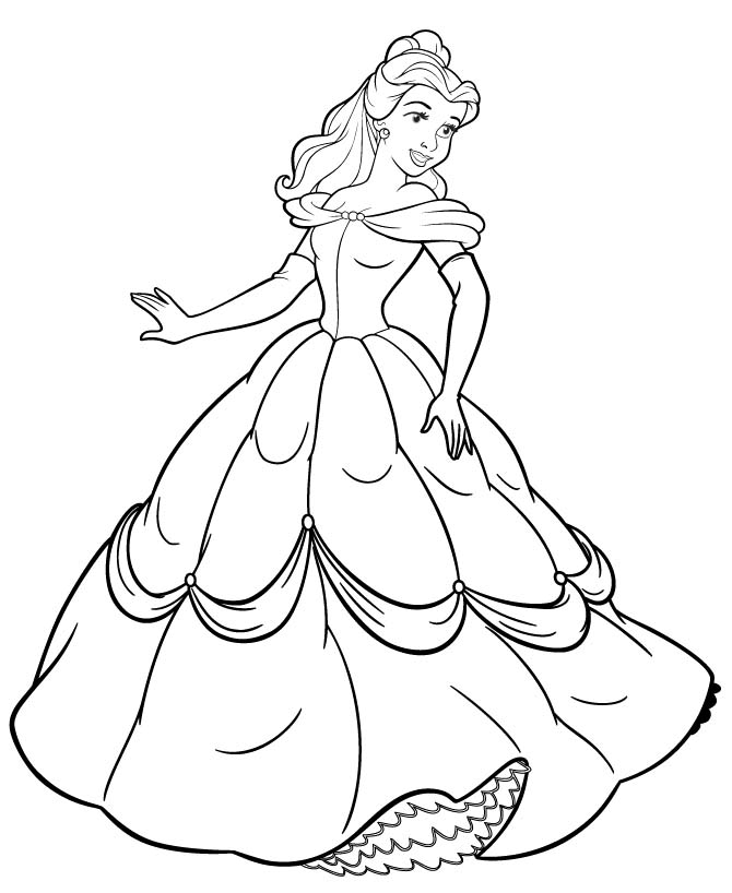 princess coloring pages belle